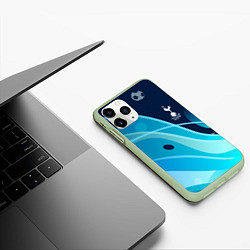 Чехол iPhone 11 Pro матовый Tottenham hotspur Абстракция, цвет: 3D-салатовый — фото 2