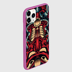 Чехол iPhone 11 Pro матовый Галактический костюм робота, цвет: 3D-фиолетовый — фото 2