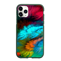 Чехол iPhone 11 Pro матовый Colorful Explosion, цвет: 3D-темно-зеленый