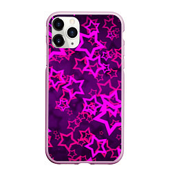 Чехол iPhone 11 Pro матовый Purple stars