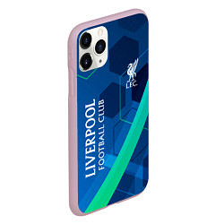 Чехол iPhone 11 Pro матовый Ливерпуль Синяя абстракция, цвет: 3D-розовый — фото 2