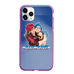 Чехол iPhone 11 Pro матовый Arcane - Джинкс и Вай, цвет: 3D-фиолетовый