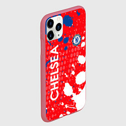 Чехол iPhone 11 Pro матовый Chelsea Краска, цвет: 3D-малиновый — фото 2