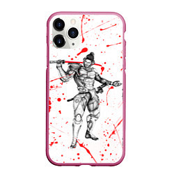 Чехол iPhone 11 Pro матовый Metal gear rising blood, цвет: 3D-малиновый