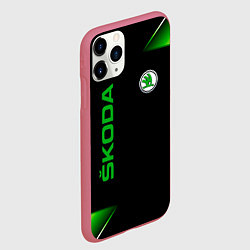 Чехол iPhone 11 Pro матовый Skoda Sport Абстракция, цвет: 3D-малиновый — фото 2