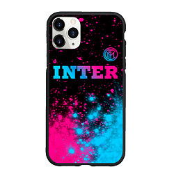 Чехол iPhone 11 Pro матовый Inter - neon gradient: символ сверху
