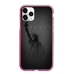 Чехол iPhone 11 Pro матовый LIBERTY - СТАТУЯ СВОБОДЫ, цвет: 3D-малиновый