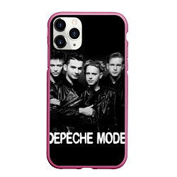 Чехол iPhone 11 Pro матовый Depeche Mode - black & white portrait, цвет: 3D-малиновый