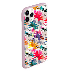 Чехол iPhone 11 Pro матовый Многоцветный абстрактный геометрический, цвет: 3D-розовый — фото 2