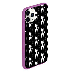 Чехол iPhone 11 Pro матовый Кошка С Бабочкой Вид Сзади, цвет: 3D-фиолетовый — фото 2