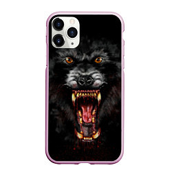 Чехол iPhone 11 Pro матовый Злой волк с открытой пастью