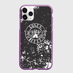 Чехол iPhone 11 Pro матовый Guns-n-roses - краска, цвет: 3D-фиолетовый