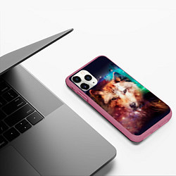 Чехол iPhone 11 Pro матовый Сказочная волчица, цвет: 3D-малиновый — фото 2