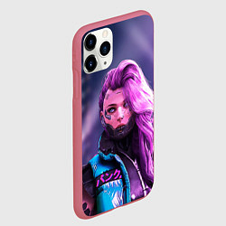 Чехол iPhone 11 Pro матовый Cyberpunk 2077 - Валери V, цвет: 3D-малиновый — фото 2