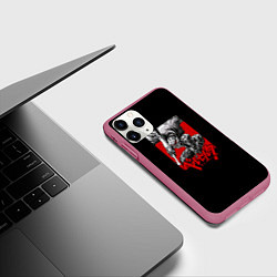 Чехол iPhone 11 Pro матовый Берсерк Гатс Постер, цвет: 3D-малиновый — фото 2