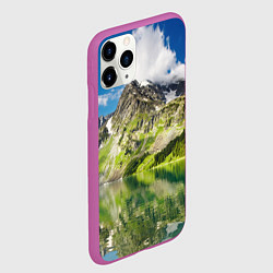 Чехол iPhone 11 Pro матовый Живописное горное озеро, цвет: 3D-фиолетовый — фото 2