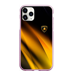 Чехол iPhone 11 Pro матовый Ламборгини - желтая абстракция, цвет: 3D-розовый