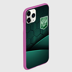 Чехол iPhone 11 Pro матовый Зеленый герб России, цвет: 3D-фиолетовый — фото 2