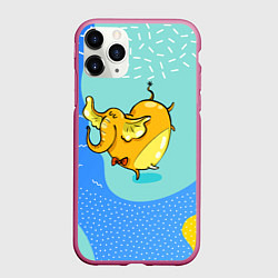 Чехол iPhone 11 Pro матовый Желтая слониха - балерина, цвет: 3D-малиновый