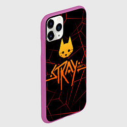 Чехол iPhone 11 Pro матовый Stray cat игра блуждающий кот, цвет: 3D-фиолетовый — фото 2