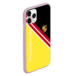 Чехол iPhone 11 Pro матовый Porsche - полосы, цвет: 3D-розовый — фото 2