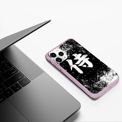 Чехол iPhone 11 Pro матовый Иероглиф samurai, цвет: 3D-розовый — фото 2