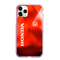 Чехол iPhone 11 Pro матовый Honda - красная абстракция, цвет: 3D-розовый