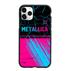 Чехол iPhone 11 Pro матовый Metallica - neon gradient: символ сверху