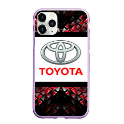 Чехол iPhone 11 Pro матовый Toyota - абстракция - лого, цвет: 3D-сиреневый