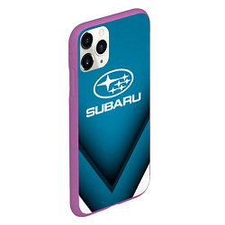 Чехол iPhone 11 Pro матовый Subaru - абстракция, цвет: 3D-фиолетовый — фото 2