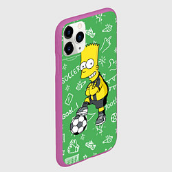 Чехол iPhone 11 Pro матовый Барт Симпсон - крутой футболист!, цвет: 3D-фиолетовый — фото 2