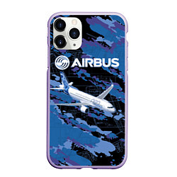 Чехол iPhone 11 Pro матовый Airbus A320 Аэробус, цвет: 3D-светло-сиреневый