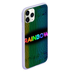 Чехол iPhone 11 Pro матовый Радужные точки - Rainbow, цвет: 3D-светло-сиреневый — фото 2