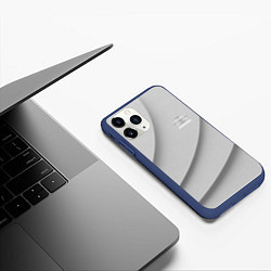 Чехол iPhone 11 Pro матовый Daewoo - серая абстракция, цвет: 3D-тёмно-синий — фото 2