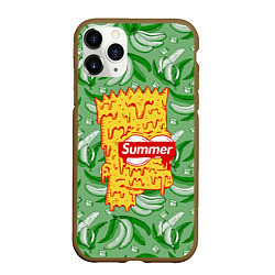 Чехол iPhone 11 Pro матовый Барт Симпсон - Summer, цвет: 3D-коричневый