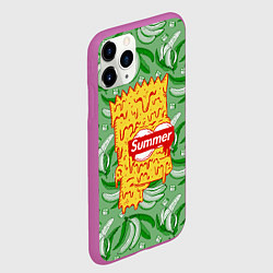 Чехол iPhone 11 Pro матовый Барт Симпсон - Summer, цвет: 3D-фиолетовый — фото 2