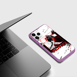 Чехол iPhone 11 Pro матовый Denji - Человек-бензопила, цвет: 3D-фиолетовый — фото 2