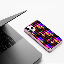 Чехол iPhone 11 Pro матовый Neon glowing objects, цвет: 3D-розовый — фото 2