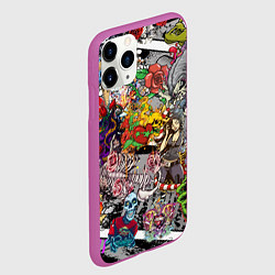 Чехол iPhone 11 Pro матовый Цветное граффити и татуировки, цвет: 3D-фиолетовый — фото 2