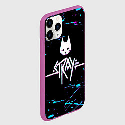 Чехол iPhone 11 Pro матовый Stray - краска - neon, цвет: 3D-фиолетовый — фото 2