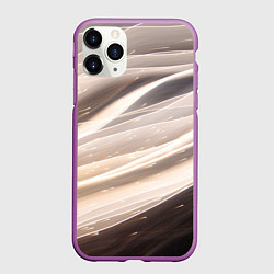 Чехол iPhone 11 Pro матовый Абстрактные волны и огни бесконечности, цвет: 3D-фиолетовый