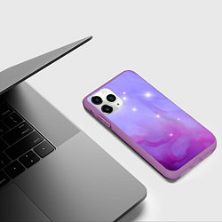 Чехол iPhone 11 Pro матовый Космическое одеяло, цвет: 3D-фиолетовый — фото 2