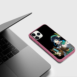 Чехол iPhone 11 Pro матовый Венти : Анемо архонт - Геншин, цвет: 3D-малиновый — фото 2