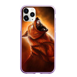 Чехол iPhone 11 Pro матовый Огненный волк