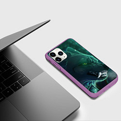Чехол iPhone 11 Pro матовый Fantasy волк, цвет: 3D-фиолетовый — фото 2