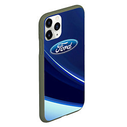 Чехол iPhone 11 Pro матовый Ford - абстракция, цвет: 3D-темно-зеленый — фото 2