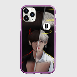Чехол iPhone 11 Pro матовый BTS Kim Taehyung, цвет: 3D-фиолетовый
