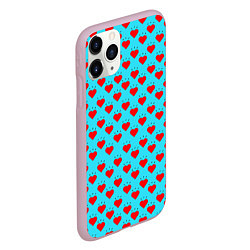 Чехол iPhone 11 Pro матовый Лайки и черточки, цвет: 3D-розовый — фото 2