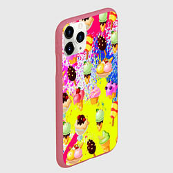 Чехол iPhone 11 Pro матовый Вкусные Мороженки, цвет: 3D-малиновый — фото 2