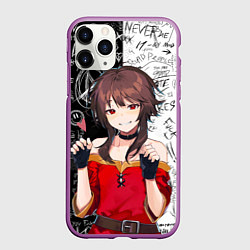 Чехол iPhone 11 Pro матовый Мегумин - Коносуба, цвет: 3D-фиолетовый